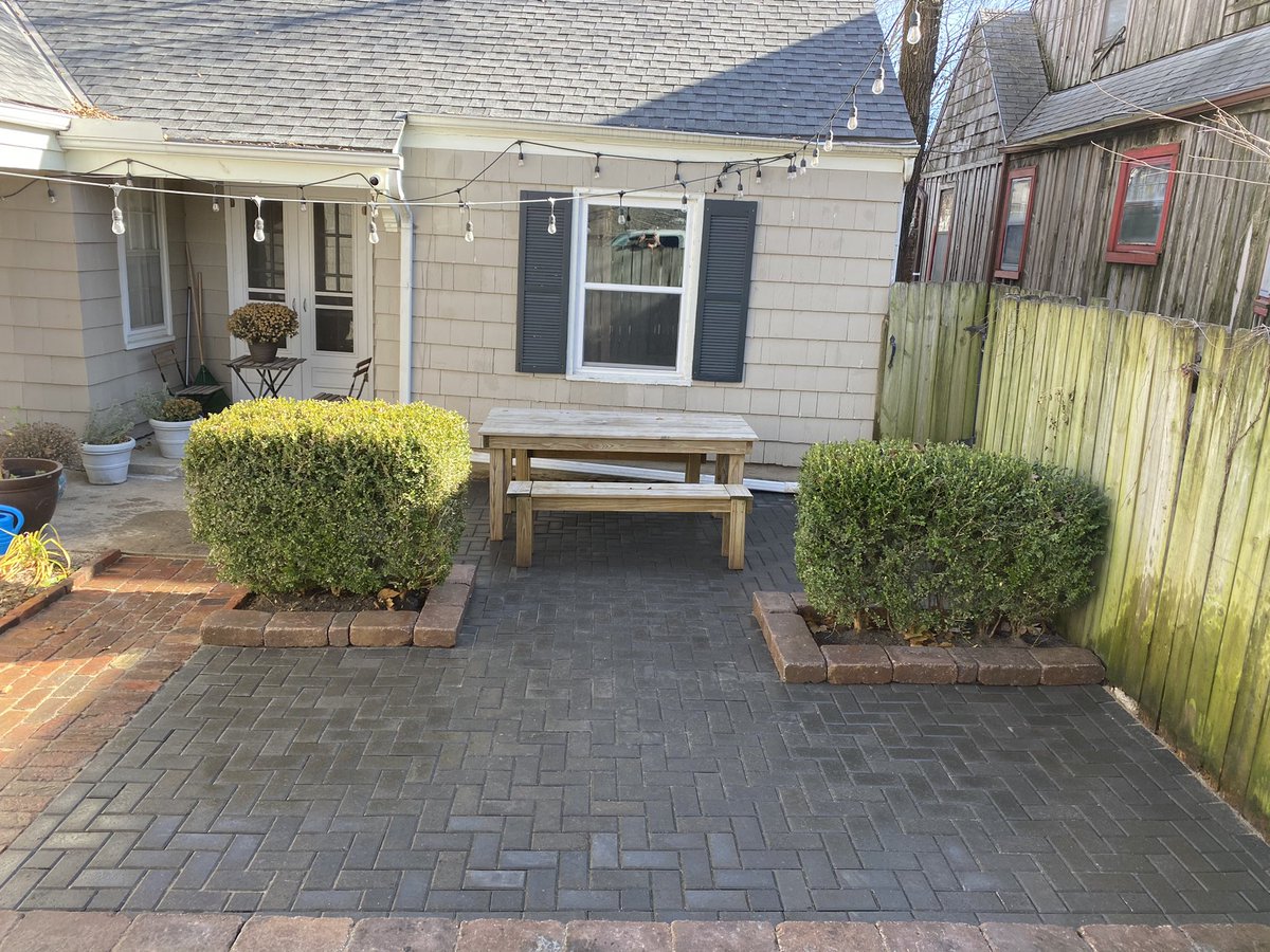 Another paver patio completed. This can add value to your home any time of year. #landscape #hardscape