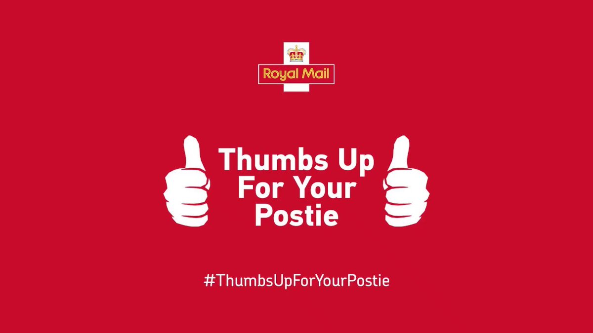 This Christmas I am encouraging everyone to give a #ThumbsUpForYourPostie! 

Thank you to all of our dedicated postal workers who are keeping us connected this Christmas 👍 

Thank you @RoyalMail ✉️