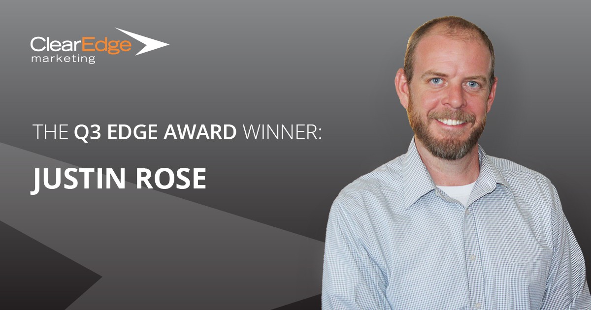 clearedgemktg's tweet photo. Way to go, Justin Rose, Creative Director, as he is ClearEdge’s Q3 Edge Award Winner!
Justin inspires loyalty, personifies our core values and goes above and beyond for our team . We are so lucky to have you! #BringTheSpark #PushTheEdge
https://t.co/g0DtwVIBek https://t.co/WCB0TWiA9q