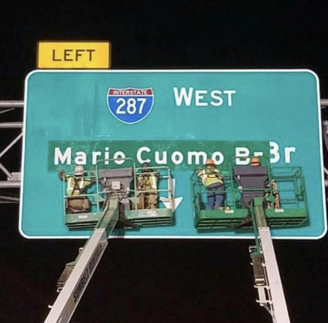 Cuomo not only renamed a bridge to promote his name during his reelection campaign against his own brother's plea that their dad wouldn't want that, he erased the original Tappan Zee name. Named after Lenape Native Americans to do it. And did so against local community demands.