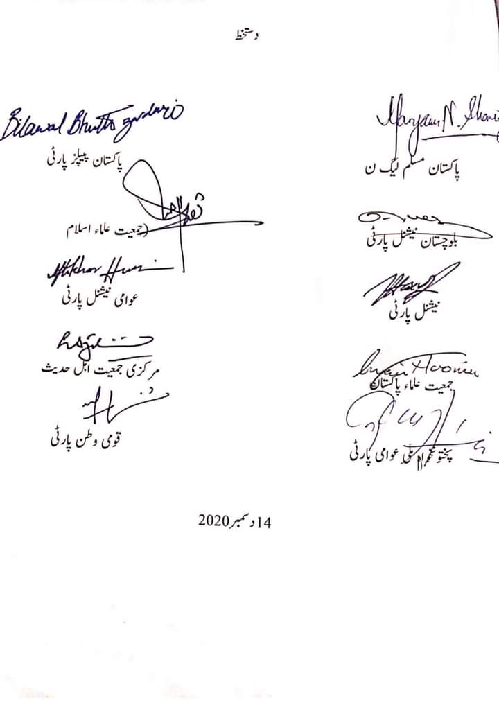 #Lahoredeclaration signed by #PDM Leadership