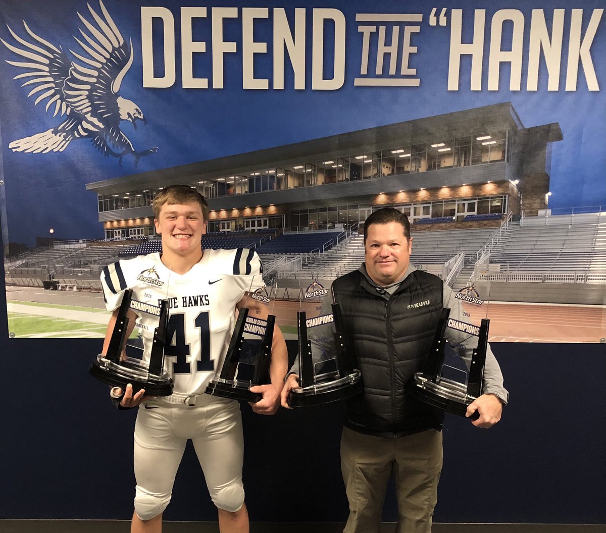 I am so excited to announce my commitment to Dickinson State University! Thank you to everyone who has helped me with this process! Thank you <a href="/RMcCarvel/">Russell E McCarvel</a> <a href="/CoachPStanton/">Pete Stanton</a> <a href="/JasonThier/">Coach Jason Thier 🏈</a> for this opportunity! Go Blue Hawks!!!!🦅