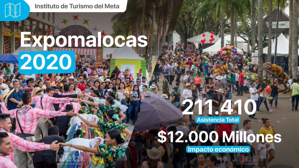 JuanGZuluaga's tweet photo. Con Expomalocas enviamos un mensaje al país de que en el Meta a pesar de la crisis por la vía, nos estábamos reactivando. Esta feria fue un éxito, logramos más de 211 mil visitantes, $12 mil millones en negocios y ocupación hotelera del 70%. Fue un estartazo a la economía local. https://t.co/ukk2sERjT1