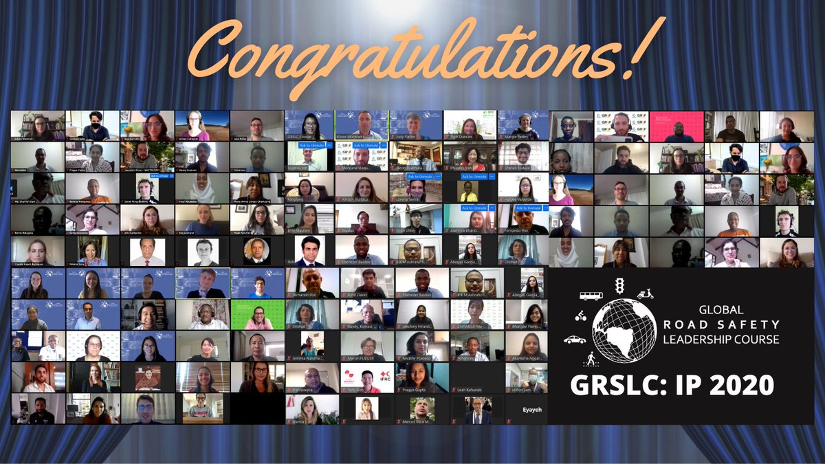 GlobalRSLI's tweet photo. It's a wrap from #GRSLCIP2020! Congrats to all of our wonderful initiative partner participants who today completed our latest #roadsafety leadership course. 

Special thanks to all of our course instructors, contributors, and facilitators for helping build this latest offering. https://t.co/C4xqPTAaWU