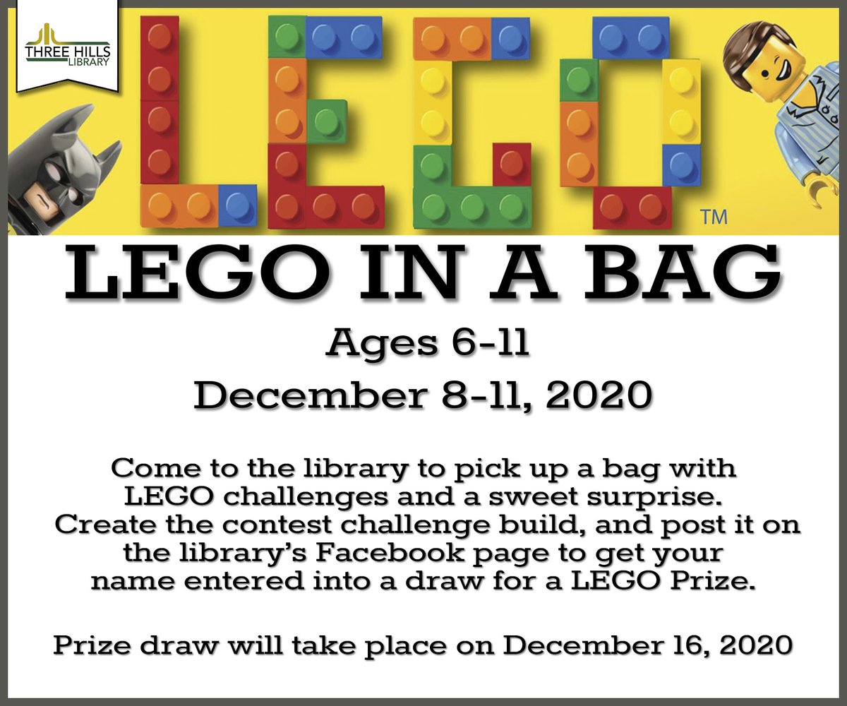 We hope you've had fun participating in our Lego in a Bag challenge! If you participated and completed your challenge, make sure you tag us in a photo on Facebook by the end of the day tomorrow so we can put your name in the draw!