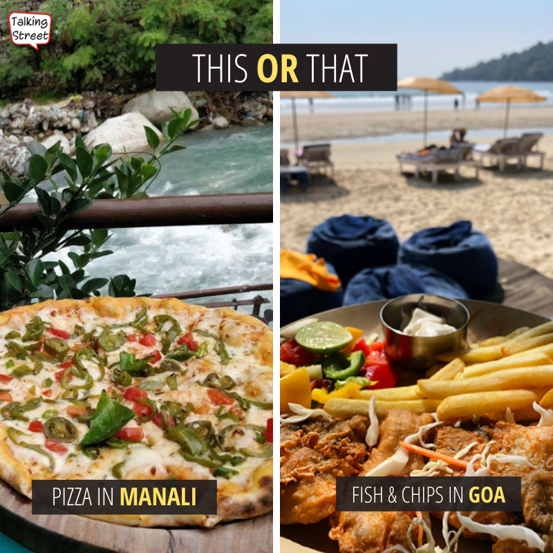 StreetsThatTalk's tweet photo. What's your choice this season?
PIZZA in MANALI
OR
FISH & CHIPS in GOA ?
.
.
TAG your travel buddies and give them some drool.
.
.
#goanfood #fishandchips #pizza #pizzalovers #manalitrip #goatrip #delhitomanali #goabeach #manaliriver #thisorthat #travelgoals #newyeartrip https://t.co/VPEs2sOsY0