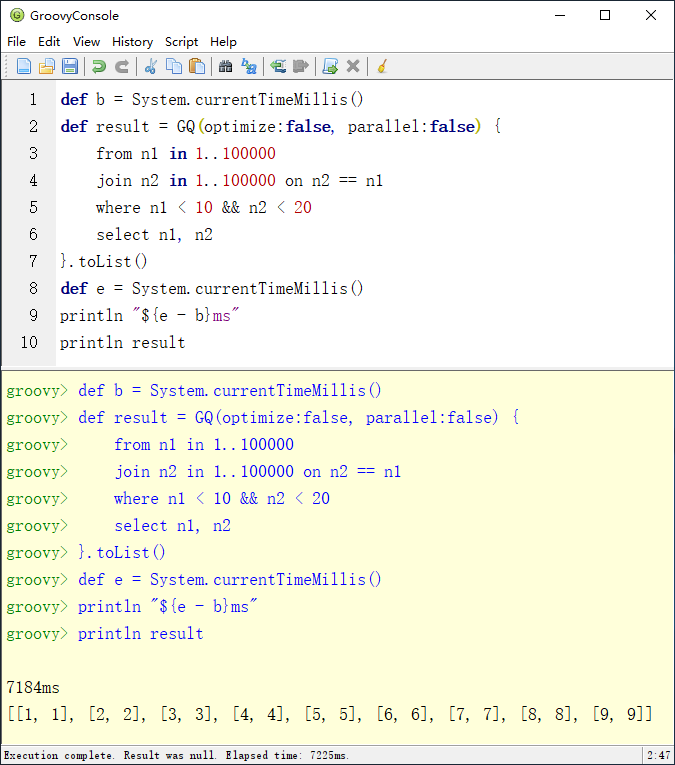 daniel_sun's tweet photo. #GINQ of #groovylang 4.0.0 supports parallel querying now. It is especially efficient when querying big data sources.
About 38% time is saved when parallel querying is enabled in the following example: https://t.co/M0dW5gK2Fr