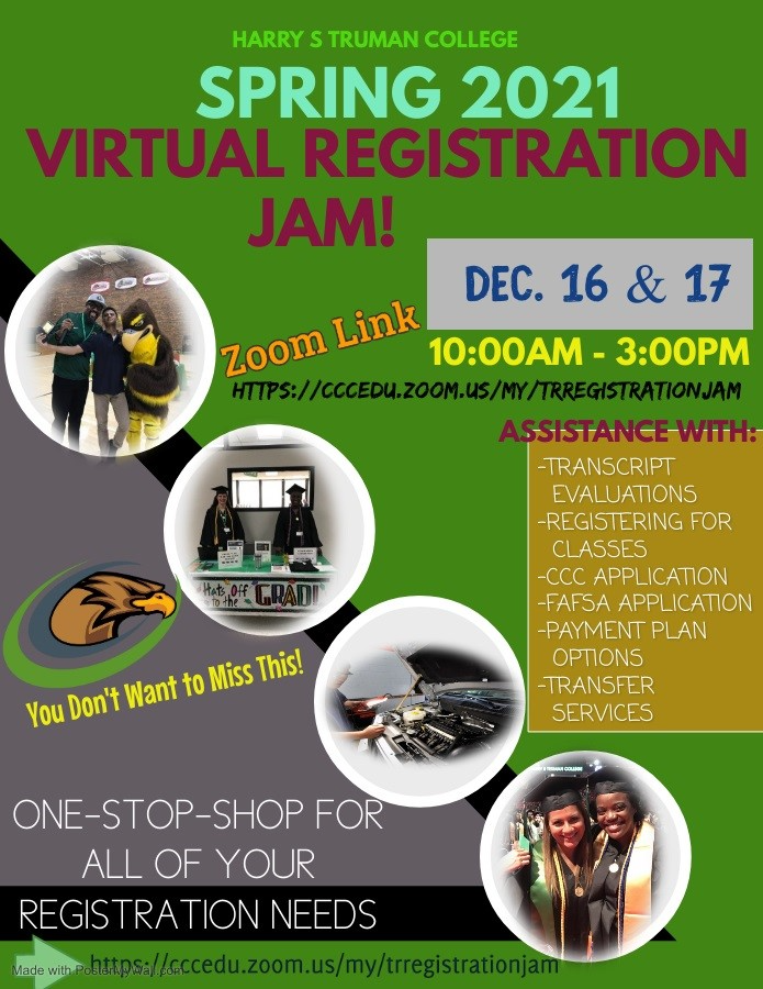 TrumanCollege's tweet photo. To join the registration jam December 16th and 17th from 10 am to 3 pm, click the link below:
https://t.co/e0TxwQaRdR https://t.co/BC4JaJ0z0Z