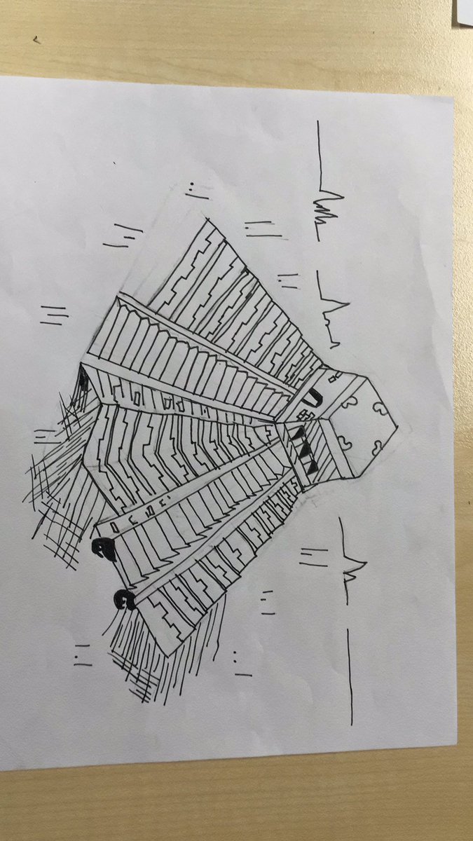 Windmill6E's tweet photo. Today, we had a go at drawing Mayan temples. I was blown away by the outcomes. These are just the first four I picked up. Layla, Catlin, Sally and Mufudzi (in picture order) take a bow! #MusicFederation https://t.co/aIbYamX6Po