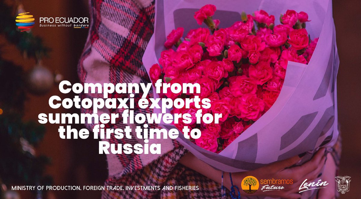 proecuadorint's tweet photo. #SuccessCase ✅ The Ecuadorian Company #PrimeWorld , exported summer flowers 🌺🇪🇨 for the first time to Russia 🇷🇺 , as a result of a virtual agenda 👨🏻💻coordinated with the support of @ProEcuador_
#BusinessWithoutBorders 🇪🇨🌏 https://t.co/JLIPuk64n3