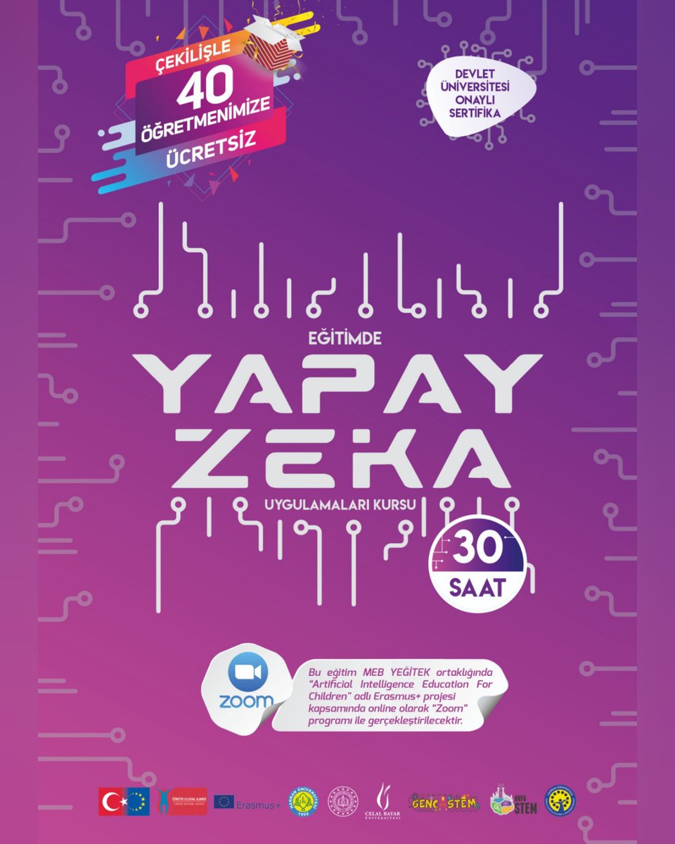 40 KİŞİYE Sertifikalı online " EĞİTİMDE YAPAY ZEKA UYGULAMALARI" eğitimi  hediye edilecektir. 
Çekilişe aşağıdaki linkten ulaşabilirsiniz. 
instagram.com/p/CIxdCpehwCT/…

<a href="/ziyaselcuk/">Ziya Selçuk</a> <a href="/Abdullah_Erin47/">Abdullah ERİN</a>
<a href="/Mehmet_s_celik/">Mehmet Sabri ÇELİK</a> @ismailyapicier <a href="/hrumedya/">Harran Üniversitesi</a> <a href="/HarusemHarran/">HARÜSEM</a>   <a href="/Ragip_Terzi/">Ragıp Terzi</a>  @AhmetGocen3