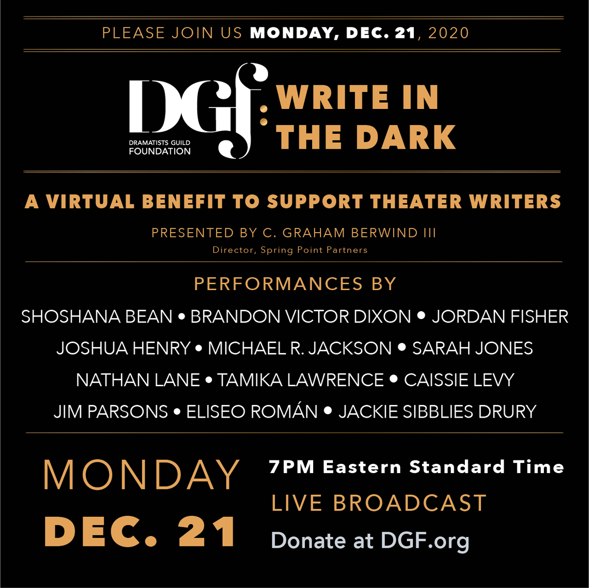 DGFound's tweet photo. You’re invited! Write in the Dark is a virtual benefit in support of theater writers. (Ft. @Lin_Manuel @lippaofficial @ShoshanaBean @jordanfisher @TheLivingMJ 
@heidibschreck &amp; more!)
Broadcast live at https://t.co/38UpEcoR87 Free event.Donations accepted: https://t.co/ucIJXgIA8r https://t.co/JrnwfWv6IU