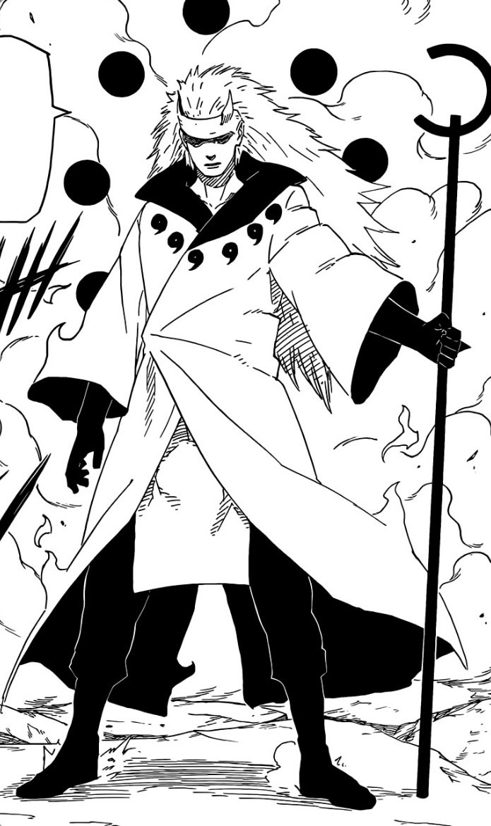 C’est un « dieu » avec un pouvoir, qui applique la justice et se permet d’éliminer à sa guise. Quand obito le rencontra pour la première fois il le prit pour la mort en elle même et Madara ne le nia pas. C’est fort possible que Madara soit ledieu de la mort dans son univers.