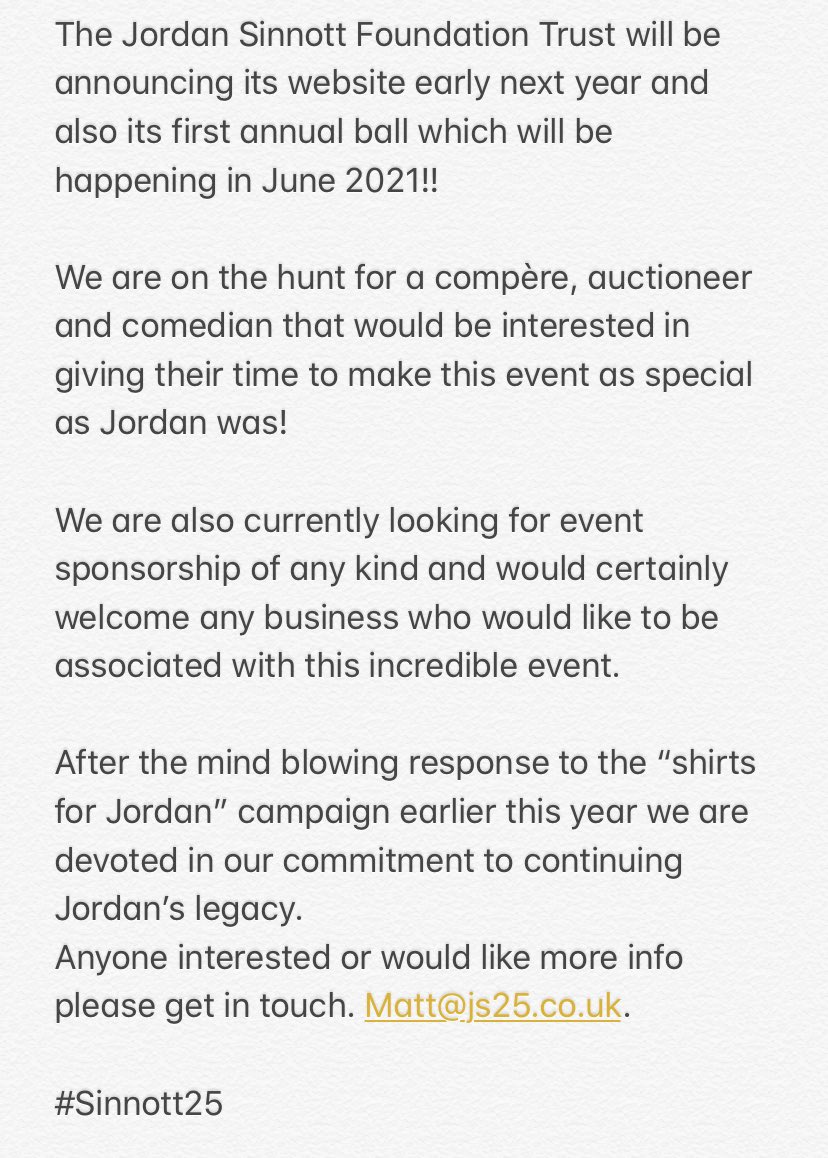 JSFTrust's tweet image. CHARITY BALL EVENT. Any companies local or further afield, big or small interested in this please email for further details for all ranges of packages! 🤝 
Matt@js25.co.uk