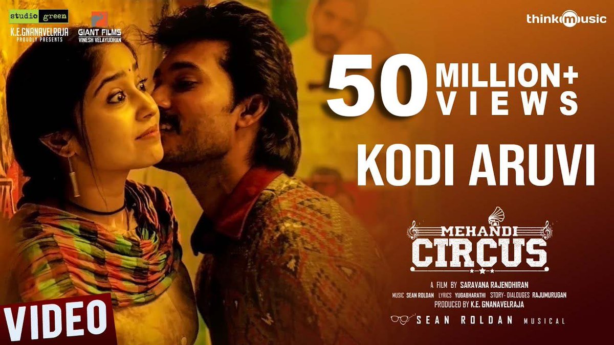 thinkmusicindia's tweet photo. #50MillionLoveforKodiAruvi
#KodiAruvi by @RSeanRoldan hits 5⃣0⃣ Million Views !!

Enjoy the beautiful melody from #MehendiCircus 🥰
🔛 https://t.co/CxlKW75hVx

@pradeepvijay @Iam_Nithyashree @YugabhaarathiYb
@RjVigneshkanth @battatawada  @StudioGreen2 https://t.co/BH34UZsqc7
