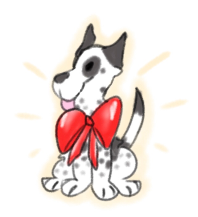 CrispyDogLove's tweet photo. On the first day of Christmas my Jojo gave to me: A Danny in a Red Bow! https://t.co/QgFWF4ztKu