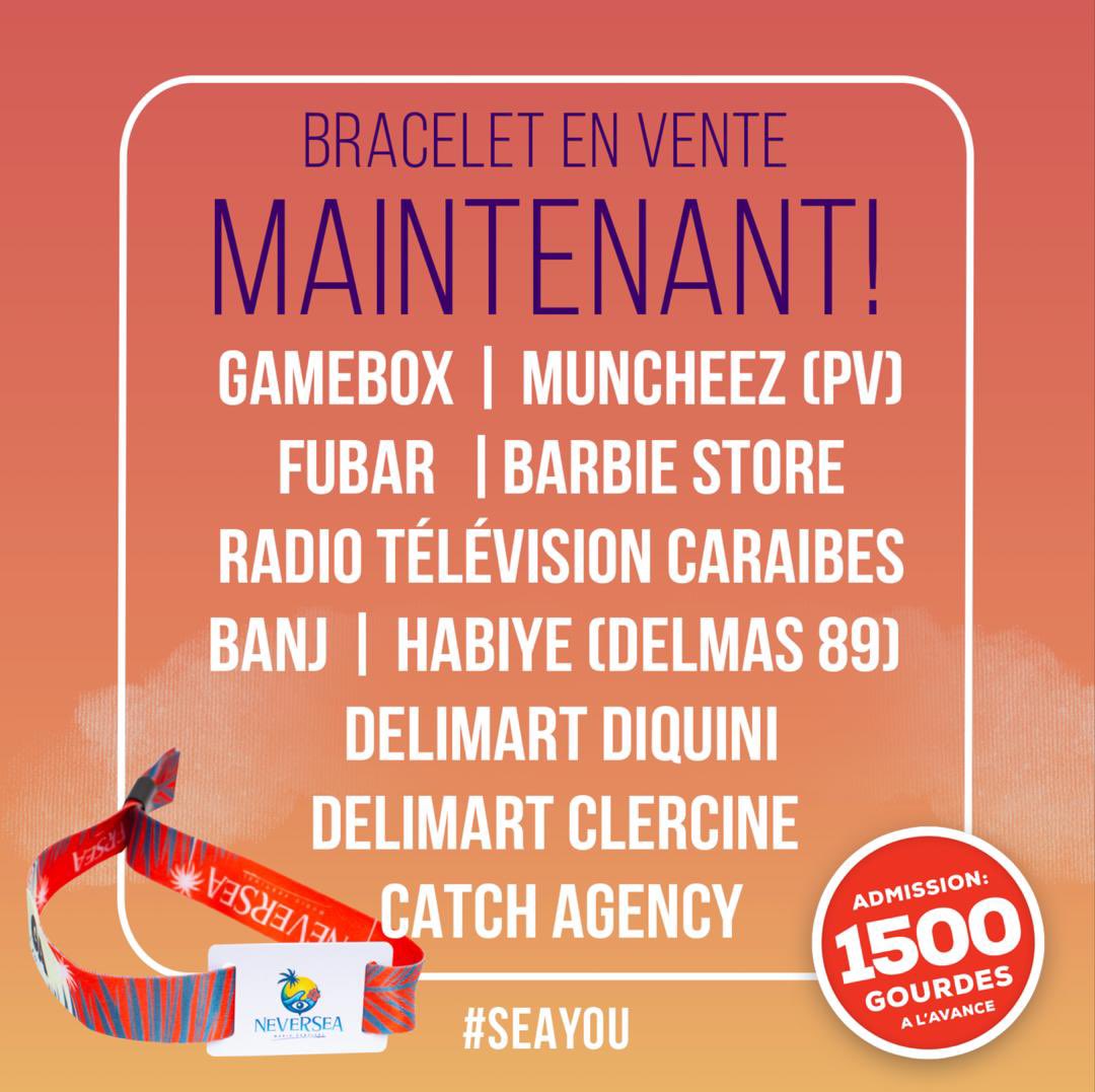 stephaniedouyon's tweet photo. Thank you 🙏🏾 1500 tickets were sold in record time. Go get your regular bracelets before they sell out! @neversea_ht https://t.co/avCn4uU0ta