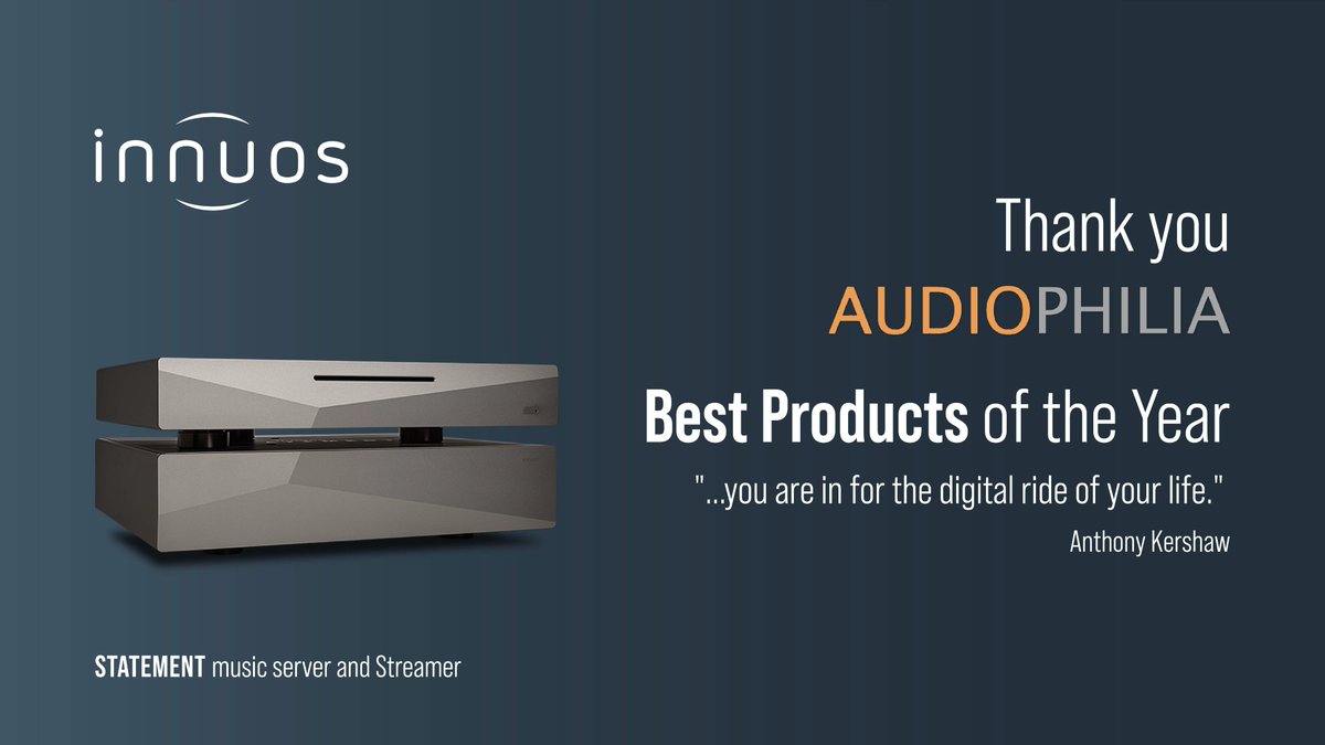 Innuos's tweet photo. Thank you @audiophilia for the incredible honor of including the #innuosSTATEMENT in your 2020 Products of the Year. We are truly grateful!

Click here to read more: https://t.co/iRv093YO2Q https://t.co/hfRgJtGo6i