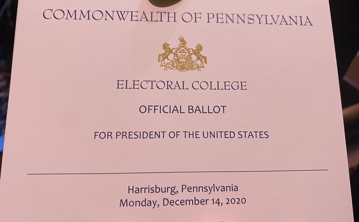 Now the electors are now voting on these ballots.