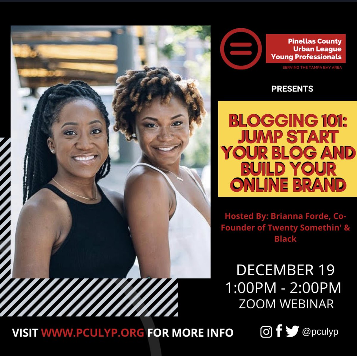 PCULYP's tweet photo. Join us Saturday as we discuss and learn more about blogging and branding your self online. Come and learn the blogging process from start to finish. #networking #blogging #inspiration #blackgirlmagic #pculyp #success #successmindset #blackblogger https://t.co/HP5QL3ecb6