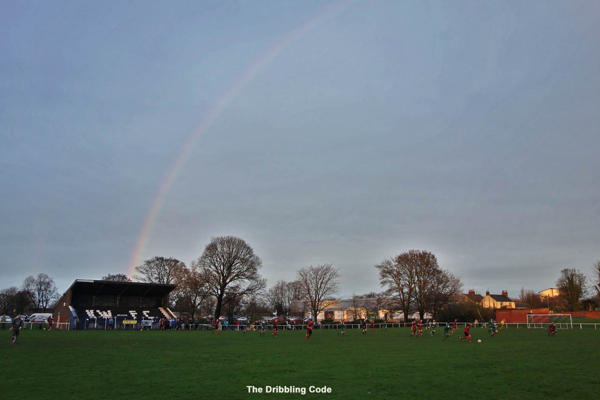 'The Jewel in Knotla's crown'... some of the variety of different backdrops to be found at Kellingley Welfare ground. (including one suitable for <a href="/nonleague_train/">Trains From Football</a> and a rainbow over yon pitstack) <a href="/fc_welfare/">Kellingley Welfare FC</a>