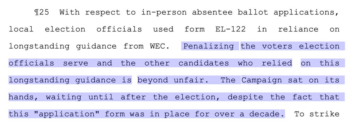 This is an important part of the Wisconsin Supreme Court's ruling.Trump wanted to overturn the state's election because of a form that Wisconsin used for more than a decade, including when he was elected in 2016.This was a claim three dissenting justices would have validated.