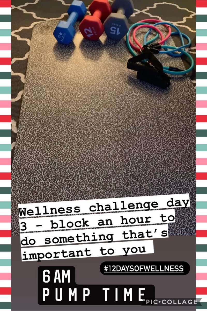 cassandsb's tweet photo. Day 3 of #12daysofwellness block an hour do something that matters to you!  🕰 It’s hard to block a full hour of time during the day but doing something that is important to you is so rewarding I got up early to make sure I got a workout in 💪 what are you making time for today? https://t.co/2uvK3kfYan