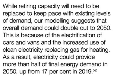(1) Electricity the future energy currency: Electrification the big winner, with a clear focus that continues the theme of the PM's 10-point plan to drive heat pumps and EVs. Hydrogen still critical, but electricity critical for the new 2030 target.