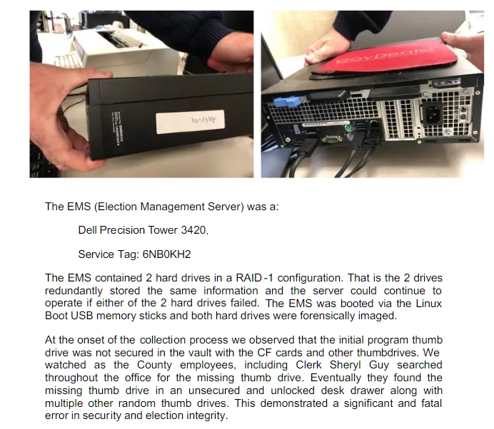 Forensische audit Antrim Michigan: "een usb-stick zat niet in de kluis met de andere sticks en cards, maar kwam na zoekwerk door personeel uit een onbeveiligde en niet afgesloten la tevoorschijn" (pag 14).
....tja, hoezo 'integriteit'?
scribd.com/document/48808…