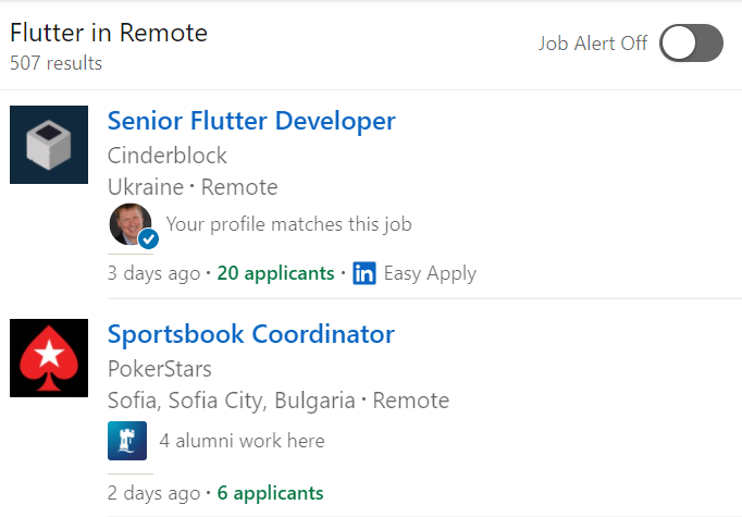 timsneath's tweet image. That&apos;s a shame. Keep sharing and more will come, I&apos;m sure. In the meantime, there are hundreds of companies hiring remotely for Flutter engineers, by the look of things: linkedin.com/jobs/search/?g… #flutter #FlutterJobs