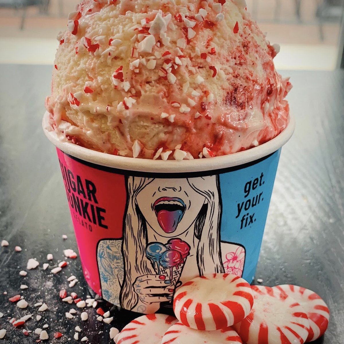 'Tis the season, y'all! 🎄 Come get in on this Peppermint Gelato! 🍧 Don't forget you can order it for pickup or delivery by visiting direct.chownow.com/order/1321/loc…!