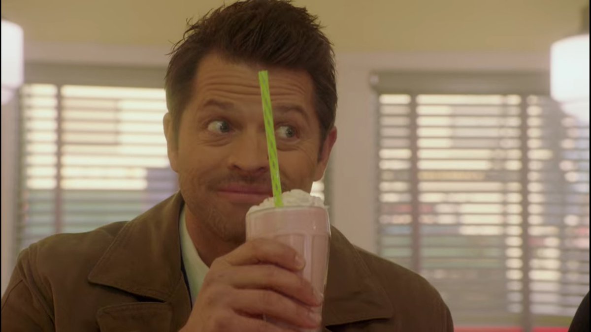 cas do be drinking a milkshake