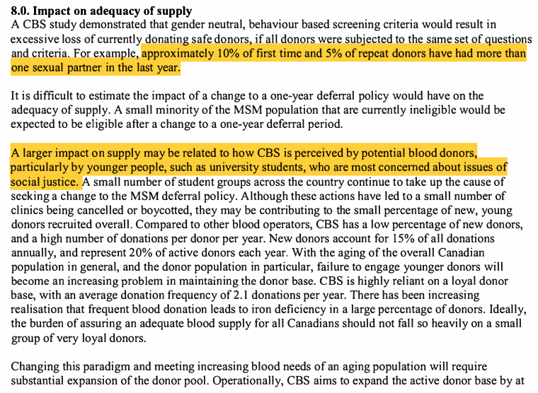 I've argued that a lifestyle-based questionnaire would actually help Canada expand its donor pool. Here's Canadian Blood Services agreeing, but noting that changing the rules might exclude high-risk straight people!