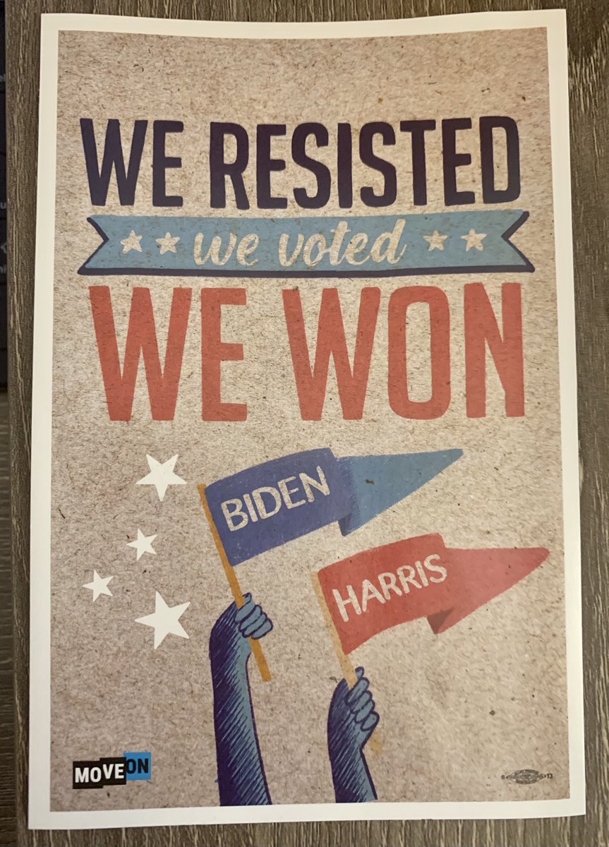 @TheDemCoalition How fitting that I got this in the mail today. #BidenHarris2020 #RelentlessImplacableResistance #Election2020 #ElectoralCollegeVote #PresidentElectJoeBiden #VicePresidentElectHarris