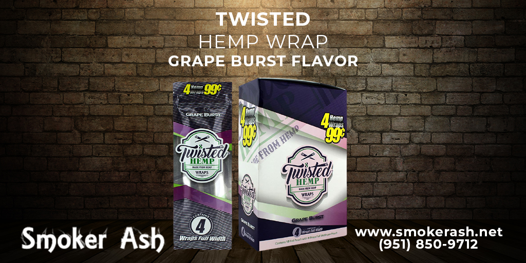 Check out our new twisted hemp wrap grape burst flavor today! #smoketokes #mapleglass #wholesale #twistedhempwrap