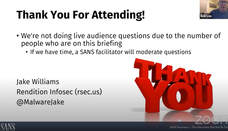 TY to the FireEye team, SANS faculty/staff, and everyone in the community! <3 Sharing is Caring! BURN IT DOWWWWNNNN!  (some personal interpretation...sorry not sorry)Also, TY to Jake!!!!  @SANSInstitute webcast  #SolarWinds with  @MalwareJake  #threatintel  #cti  @robtlee