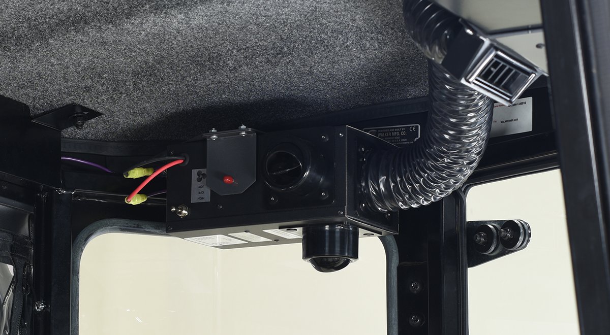 The Walker Mower with winter add-ons keeps you productive throughout the cold season, but it can also keep you warm! The Hard Cab Heater for Model H keeps you warm inside the Walker Hard Cab while also defrosting the windshield - walker.com/addons/hard-ca…