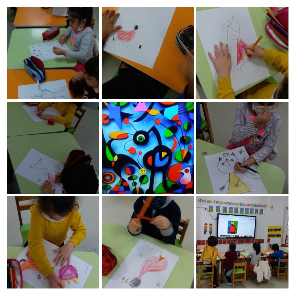 #mektebimkolejicukurovakampüsü
Çukurova Kampüsü
Görsel Sanatlar Dersi Okul Öncesi (4- 5 yaş)  İspanyol Sanatçı JOAN MIRÓ eserleri Röprodüksiyon çalışması yapıldı ☄🎨
<a href="/KalyunSimay/">simay kalyun</a> <a href="/AserdarS/">A. Serdar Şeker</a>  <a href="/Aysegulkarabltt/">Ayşegül Karabulut</a> <a href="/hakangediktas/">Hakan GEDİKTAŞ</a> <a href="/Gulumser_Gedik/">Gülümser GEDİKOĞLU</a>