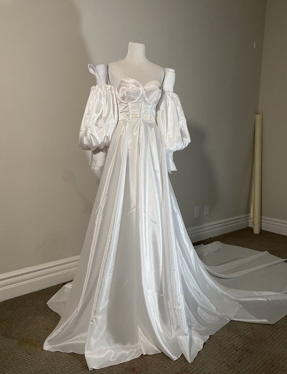 Yennefer inspired, Geralt inspired, a 15ft train black dress and 15ft train white dress