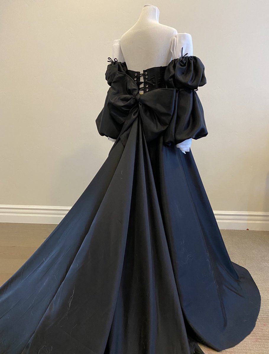 Yennefer inspired, Geralt inspired, a 15ft train black dress and 15ft train white dress