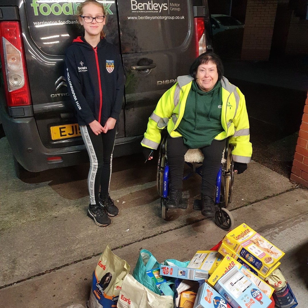 10thWarrington's tweet photo. The Scout section at 10th Warrington Scout group raised £61 last week by making a donation in return for wearing their Christmas Jumpers.  We decided to use this money to buy items for Warrington Foodbank .  All the shopping was delivered this evening!  Well done Scouts! https://t.co/eK9SJv5U4U