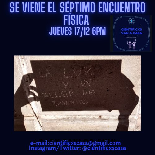 Lxs esperamos al último del año. 
Física con Paula Abufager. En la bio inscripción 😃. Ciclo gratuito