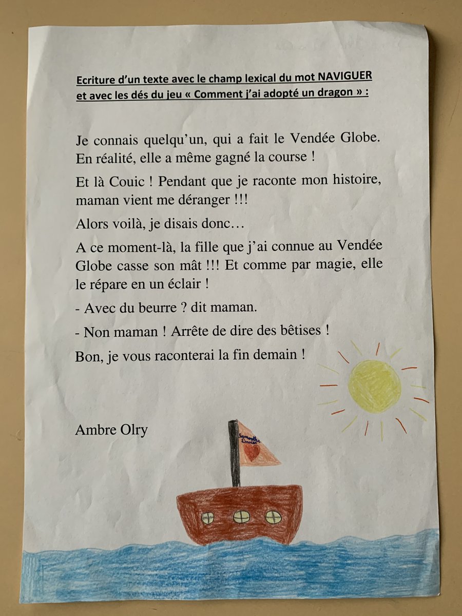 Textes écrits par Ambre, Paul et Tristan pour Samantha Davies <a href="/samanthadavies/">Sam Davies</a>
 <a href="/initiativecoeur/">Initiatives Cœur</a>