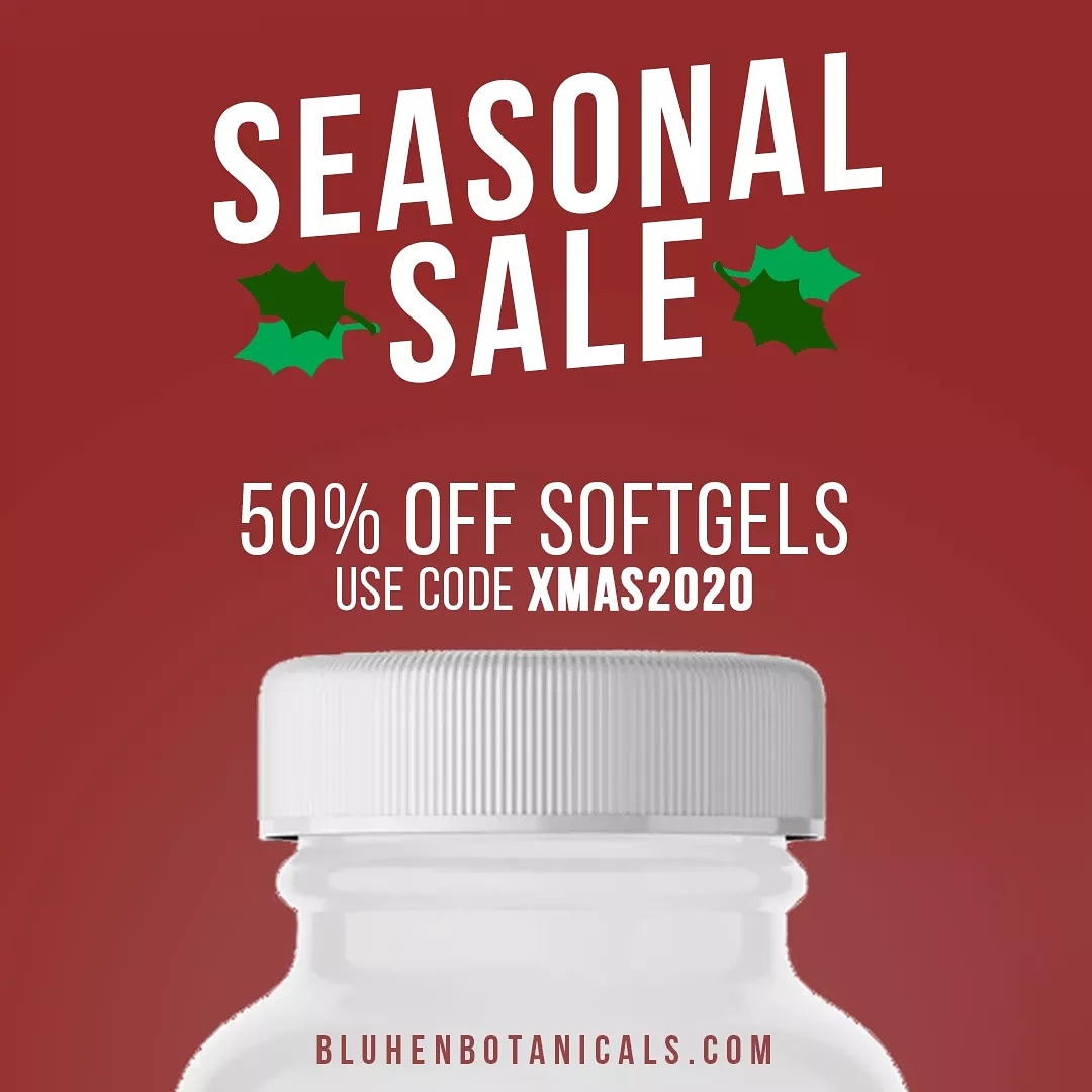 BluhenBotanical's tweet photo. 🎶 It's the most wonderful time of the year... 🎶 Get 50% off softgels, tincture, and pet oil using code XMAS2020 through the end of the year!
 💚🌿#bloomwithbluhen
⠀⠀
💚 #CBD #hemp #cbdlife #hemplife #cannabis #bluhenbotanicals #hempstagram #hempflower #cbg #prerolls #CBDPets https://t.co/hjvClfAeQm