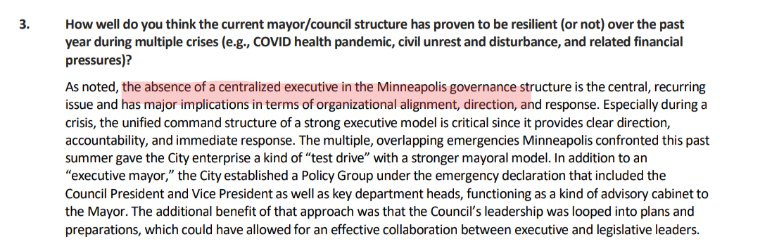 I should mention this document is a summary of feedback from unnamed department heads, as told by three charter commission members.Prepare for a strong mayor charter amendment?