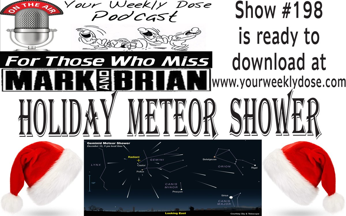 YourWeeklyDose1's tweet photo. Happy Monday! YWD Show #198 is ready to download. Click on link: https://t.co/HK6jKlWCod to hear advice from
@tinaandersonOC & exciting space news from our friend
@AndrewFraknoi. Plus #SilverBells by #SteveMartin & #PaulSimon
#YWDContest #Winner #AmazonGiftCard #markandbrian https://t.co/8CHyebv477