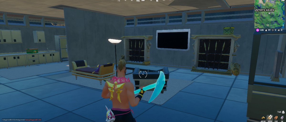 Fifth, here is Menace's Room! The barabaric shields and golden-tipped spears are a great way to show off that this is his home