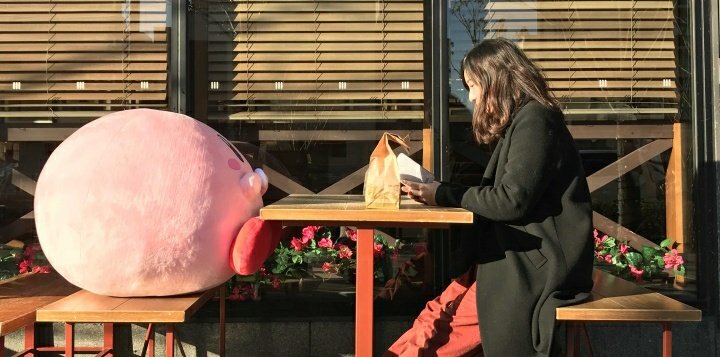 themouseyouknow's tweet photo. This Kirby plush lives rent free in my mind https://t.co/aFqu8dedMb
