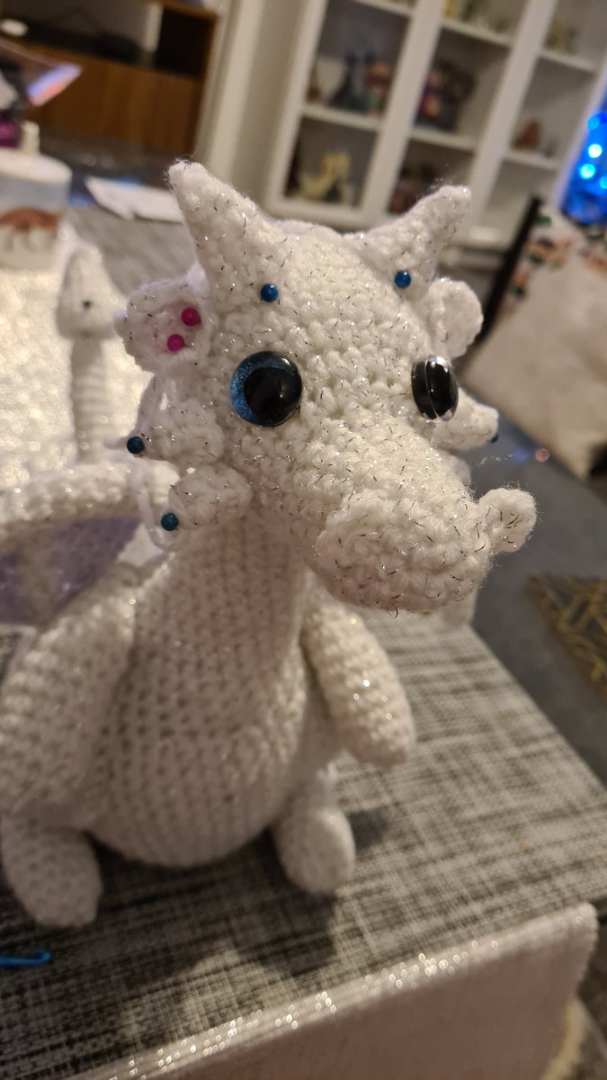 AndieGurumi's tweet photo. I've added her nostrils now 😁
Now she is absolutely done now ✔

Yay!!!!!!!! 🎉🐲🎉🐲🎉🐲

My baby is done 🥰🥰🥰🥰🥰🥰

 #crochet #amigurumi #gem #sparkle #dragon #gemstone #nose #nostrils https://t.co/08yKZpkLH0