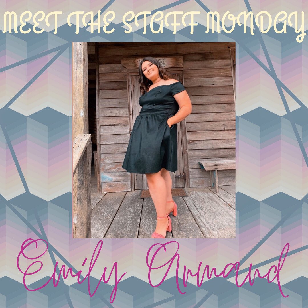 Say hello to Emily Armand for this week’s #MeetTheStaffMonday 🎉
Others describe her as: 
۞ Dedicated 
۞ Funny 
۞ Outgoing 
۞ Nice
Emily’s favorite thing about yearbook is... meeting new people and being creative with pictures.